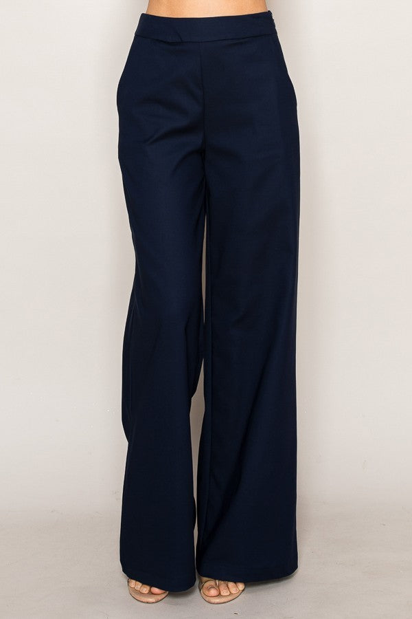 High-Waisted Wide Leg Trousers