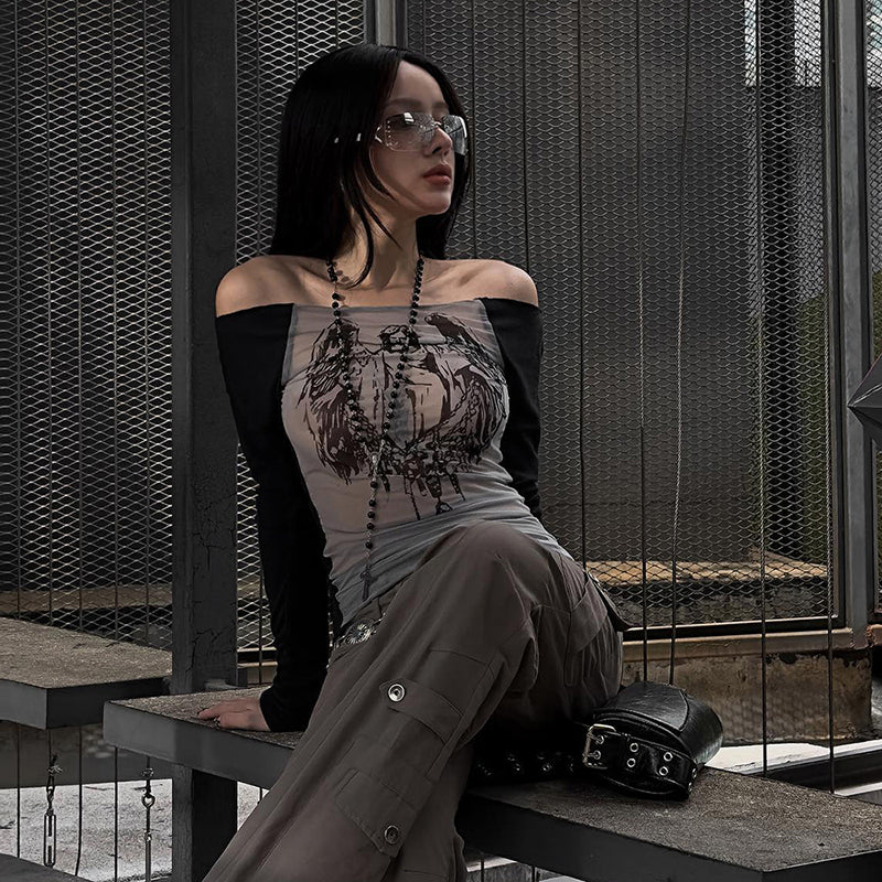 black angel mesh top