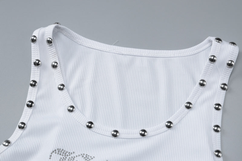 Y2K "Kiss" Rhinestone Studded Tank Top