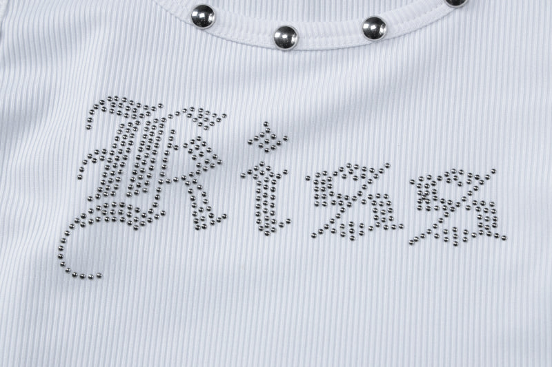 Y2K "Kiss" Rhinestone Studded Tank Top