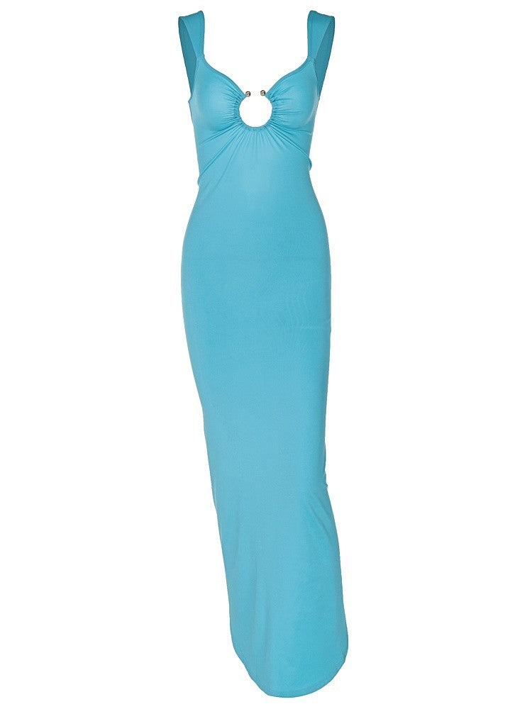 Horseshoe-Ring Backless Gown