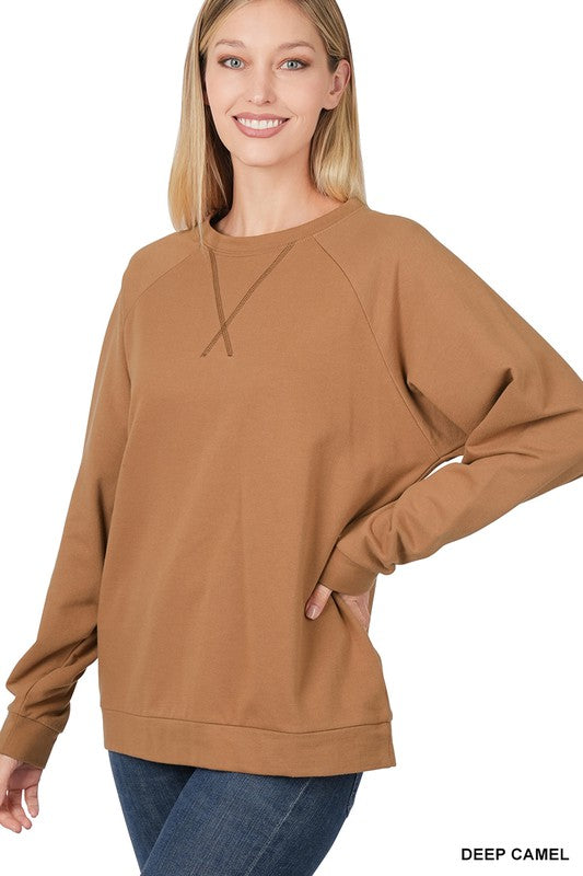 【新品未使用】FRENCH TERRY RAGLAN SLEEVE FRENCH TERRY RAGLAN SLEEVE ROUND NECK PULLOVER - annvafashion