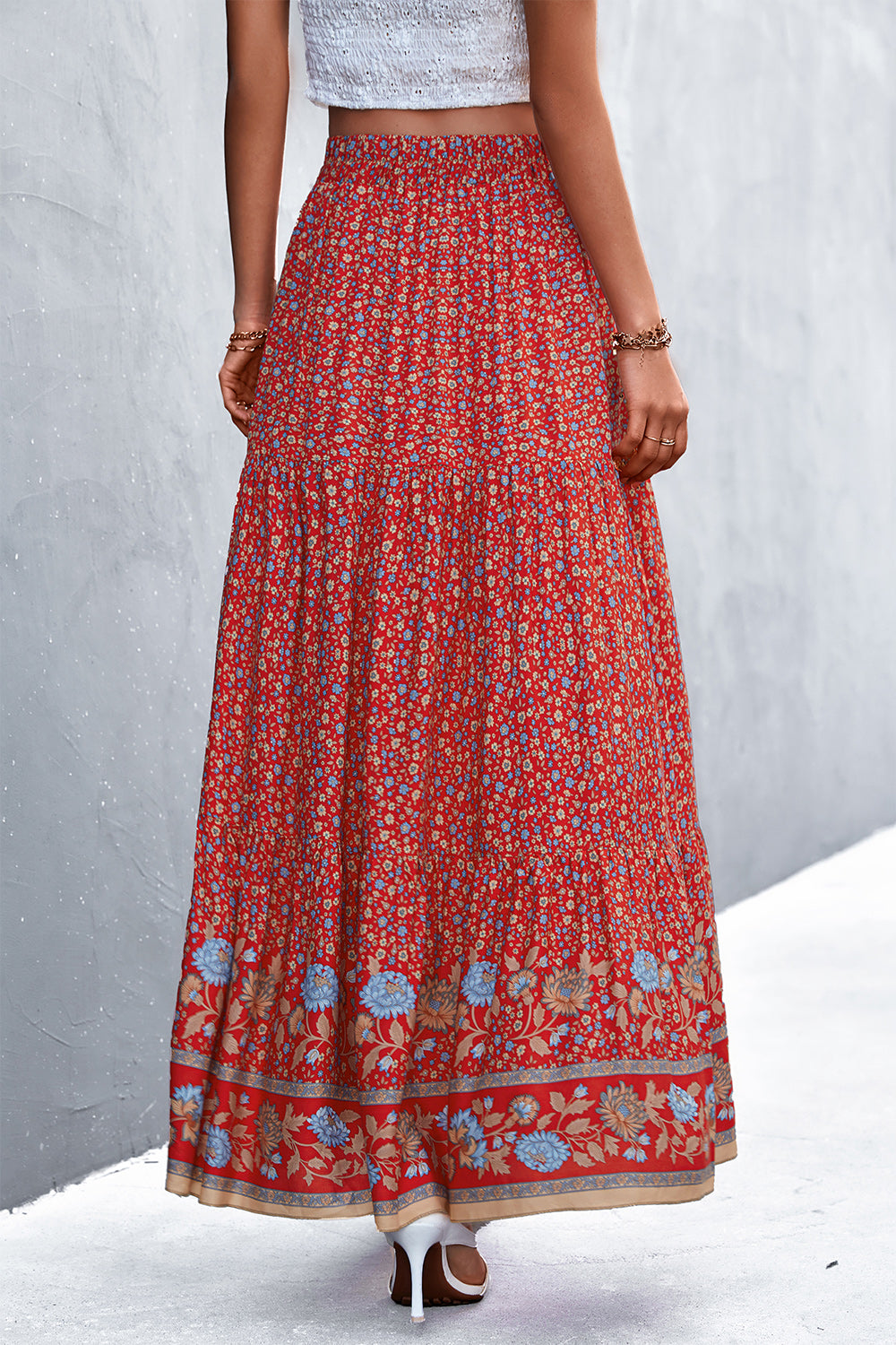 Womens Floral Maxi Skirt