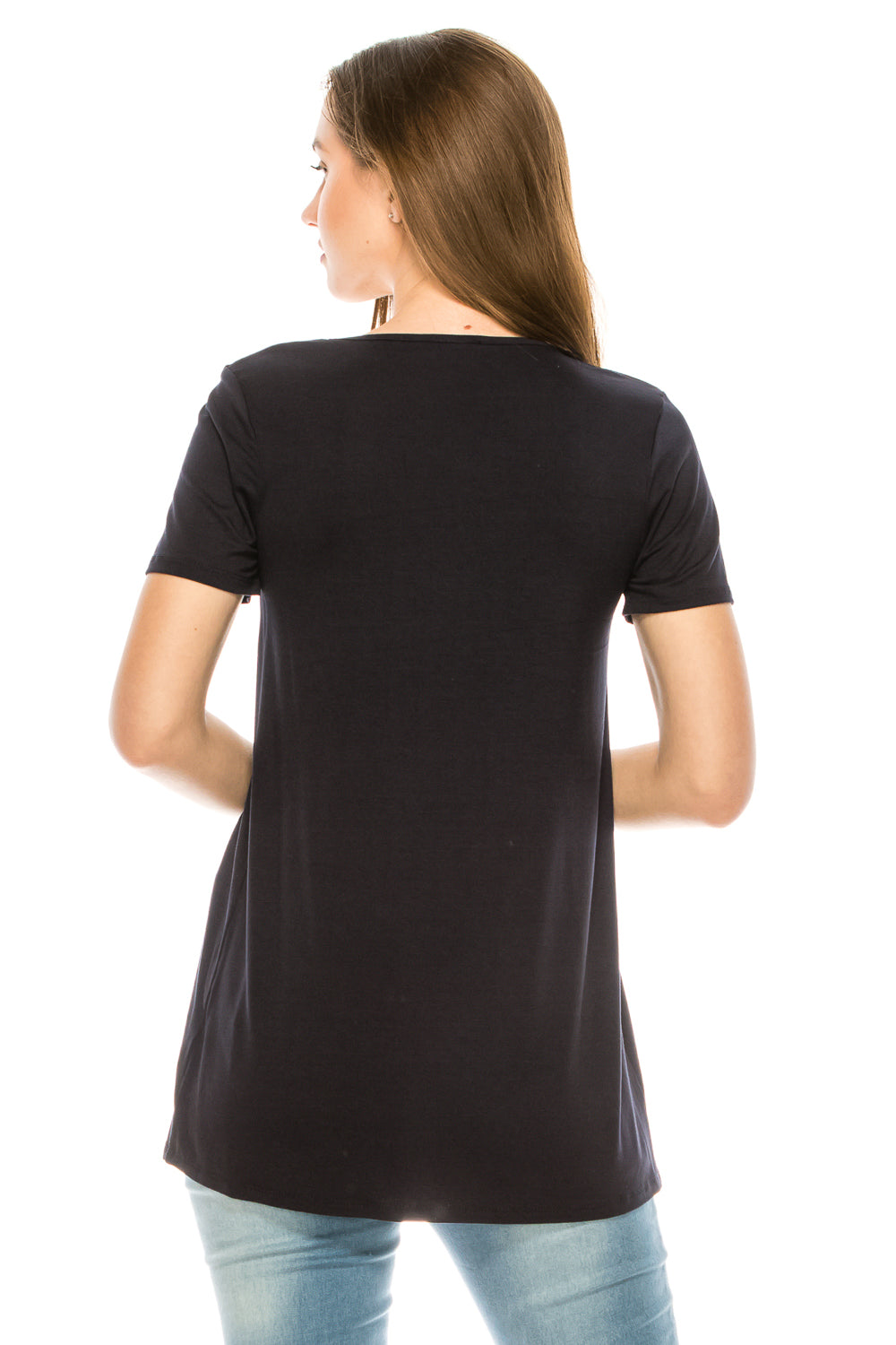 Made in USA Women's Round Neck Short Sleeve TOP - annva-usa