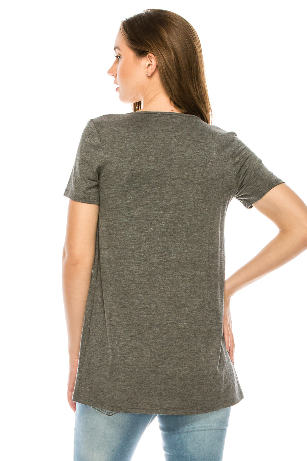 Made in USA Women's Round Neck Short Sleeve TOP - annva-usa