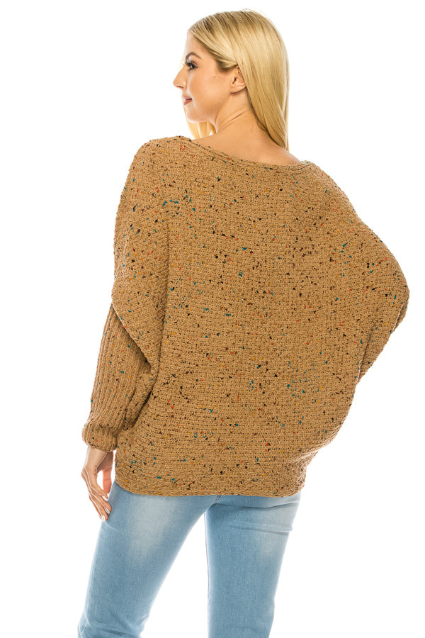 Womens Chenille Crew Neck Long Sleeve Pullover Soft Sweater - annva-usa