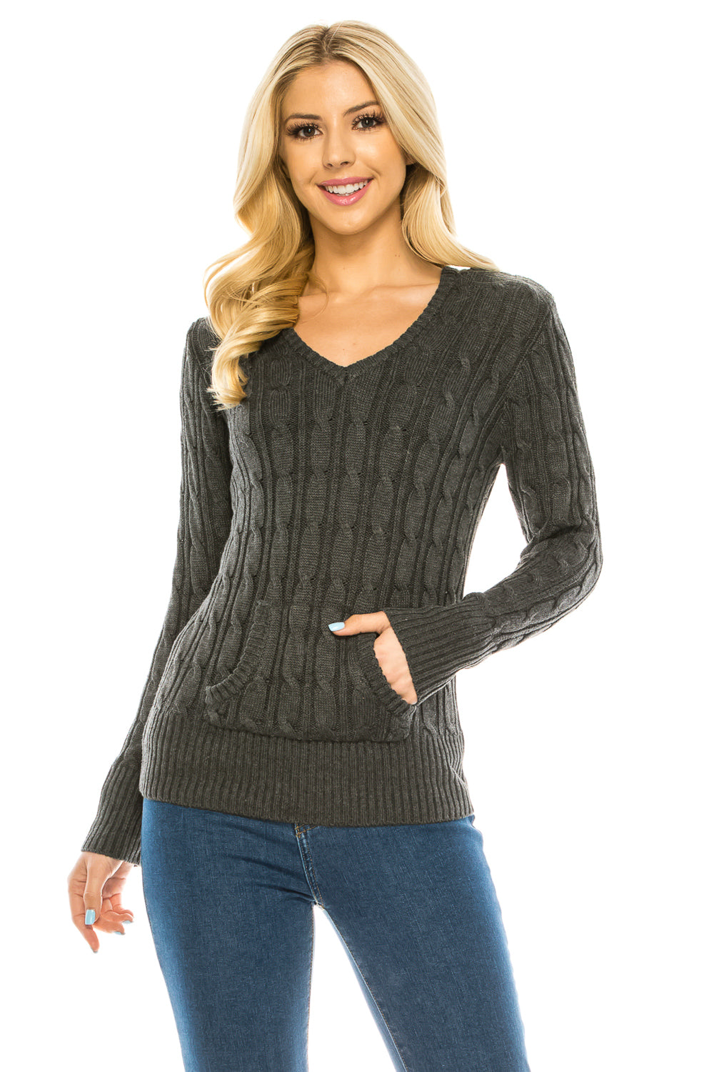 Women's Long Sleeve Sweater With Hoodie - annva-usa