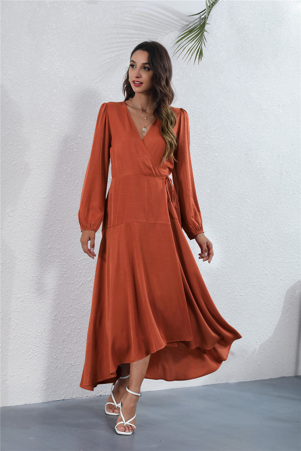chinese dress ladies Ever-Pretty Shop Double V-Neck See-Through Long Sleeves Chiffon A-Line Evening Dress Occasion Dress main image 1
