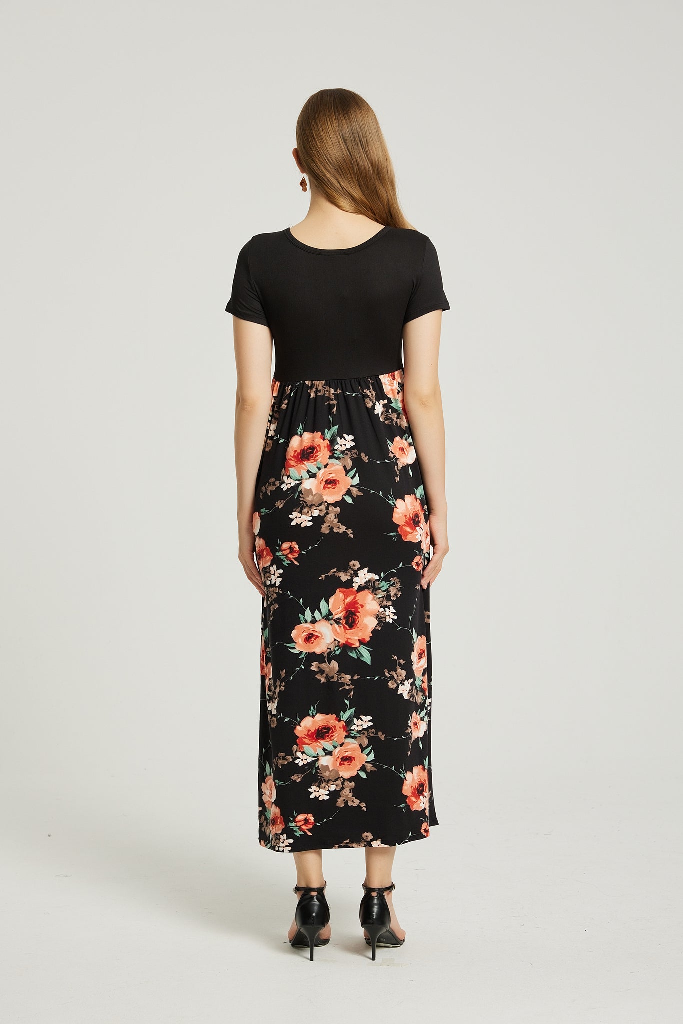 Women's Summer Casual Floral Maxi Dress With Pocket