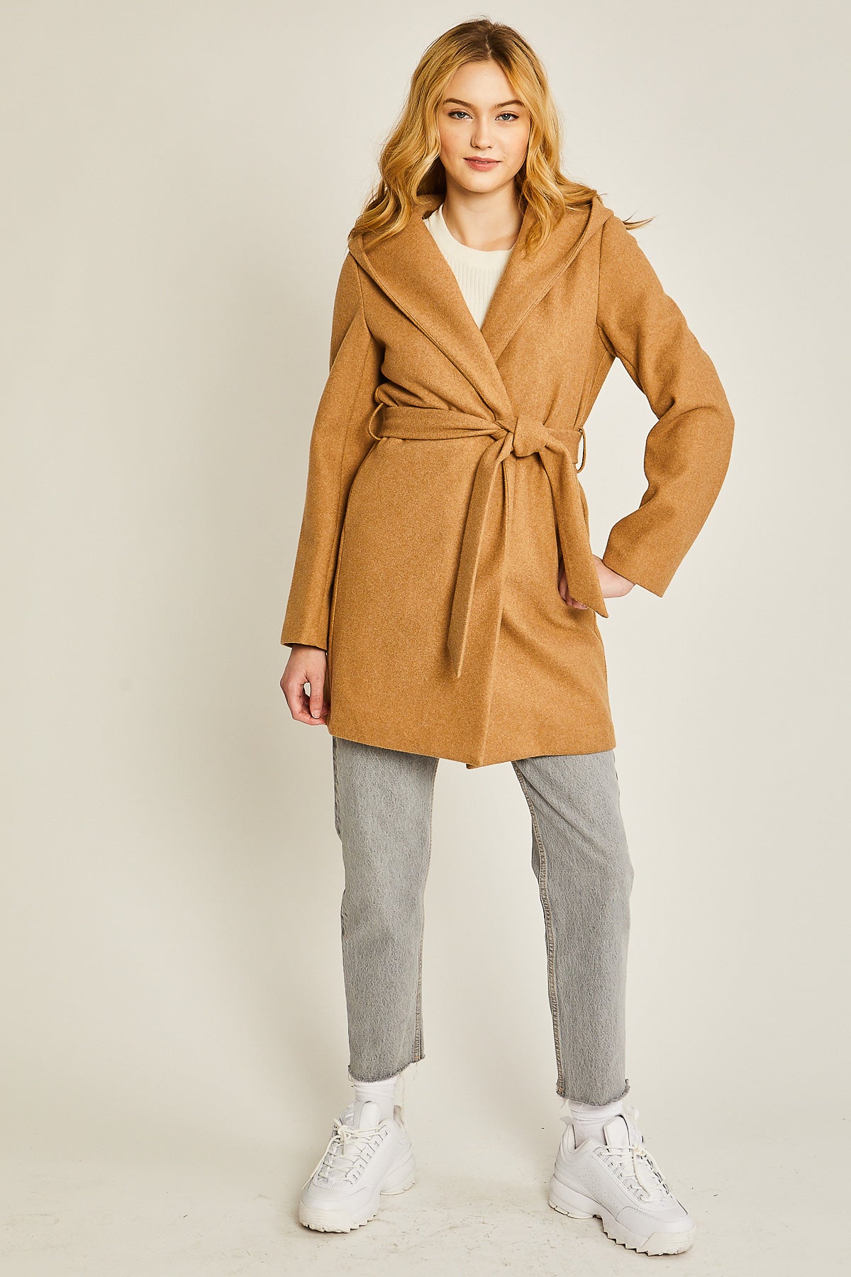 JQ Fleece Belted Hoodie Coat