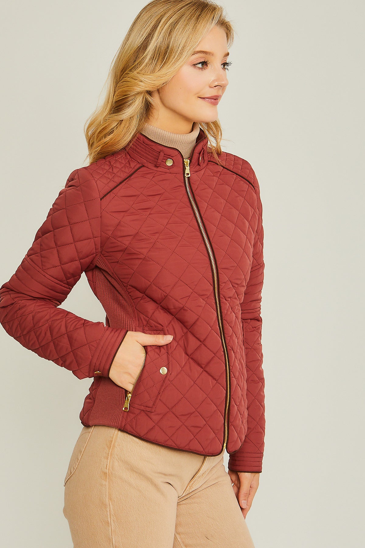 Ultra Lightweight Quilted Padded Zip Up Jacket