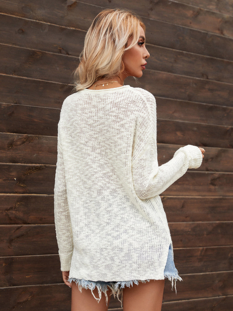 Women's Long Sleeve Loose Fit Sweater