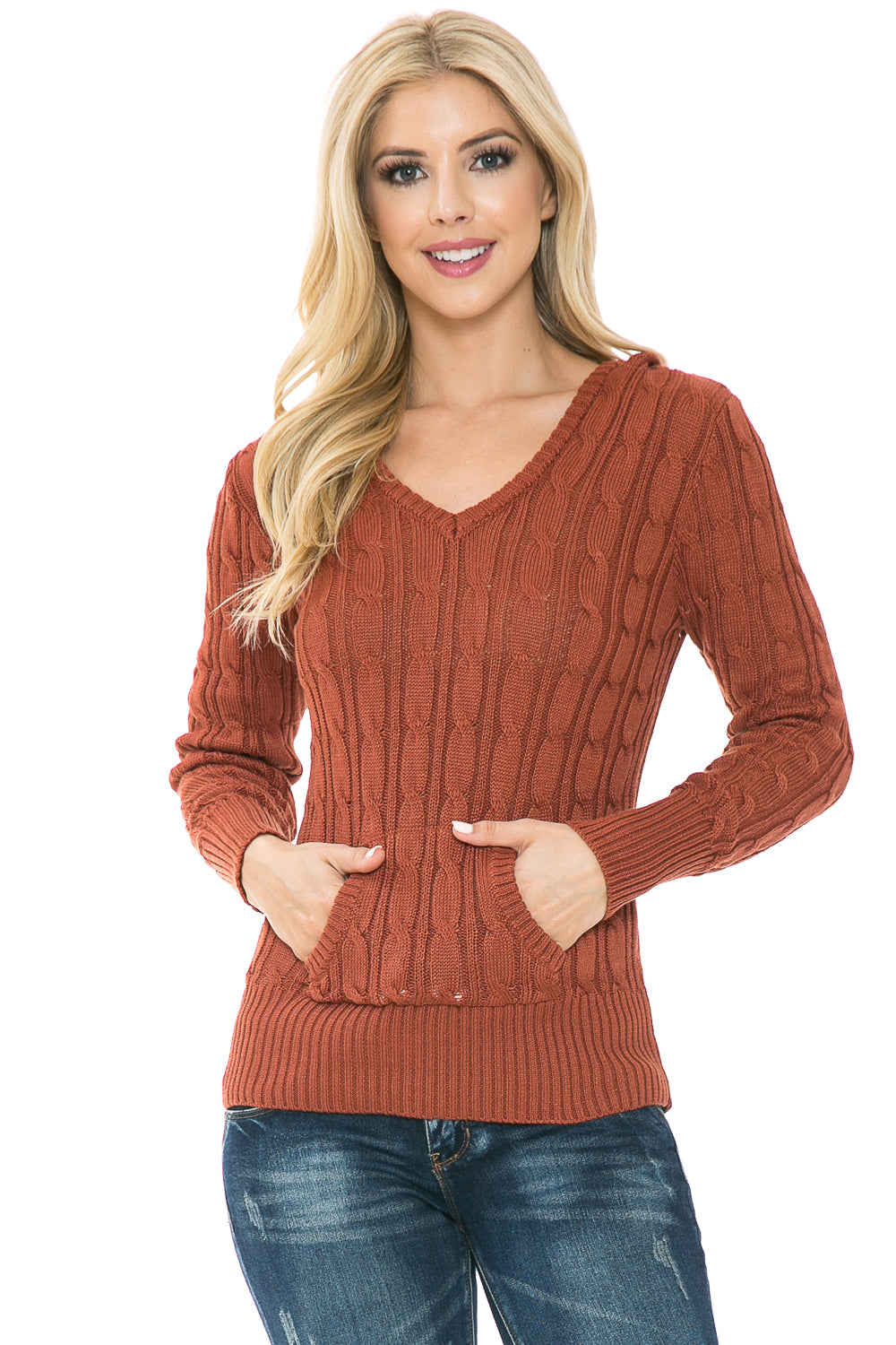 Women's Long Sleeve Sweater With Hoodie
