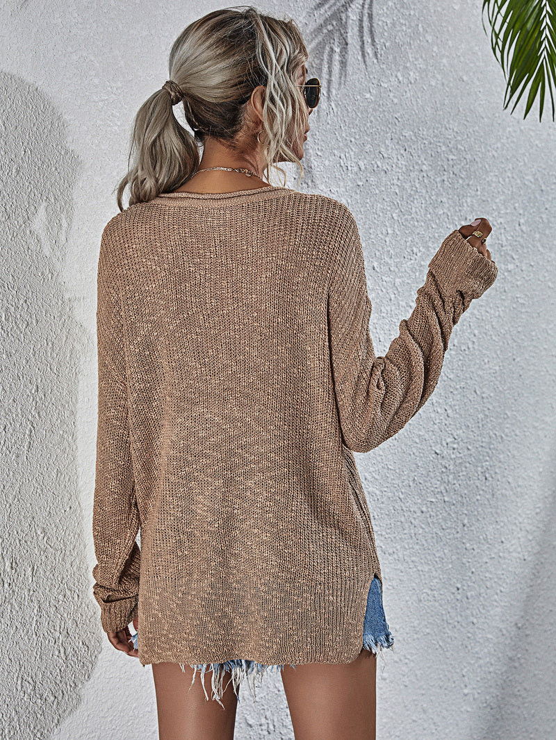 Women's Long Sleeve Loose Fit Sweater