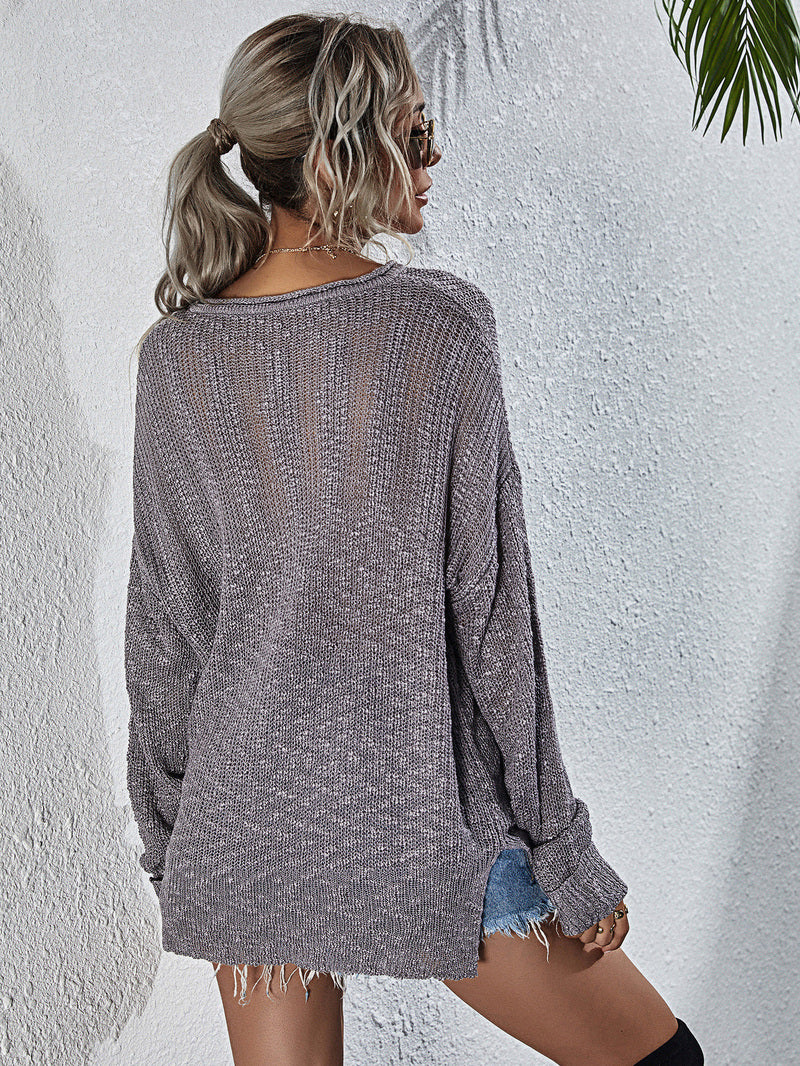 Women's Long Sleeve Loose Fit Sweater