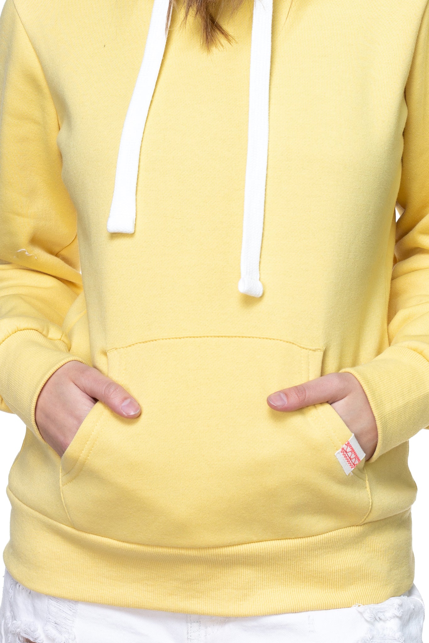 Fleece Pullover Hoodie with Kangaroo Pocket. Ribbed Hemlines, Drawstring Hoodie - annva-usa